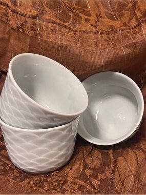 Rare Vtg Horchow Japan Celadon Seigaiha Tea Cups Set of 3 Blue Green